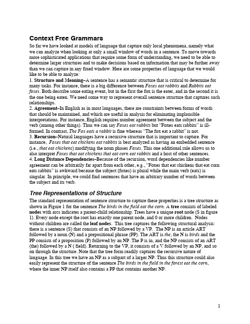 Context Free Grammars