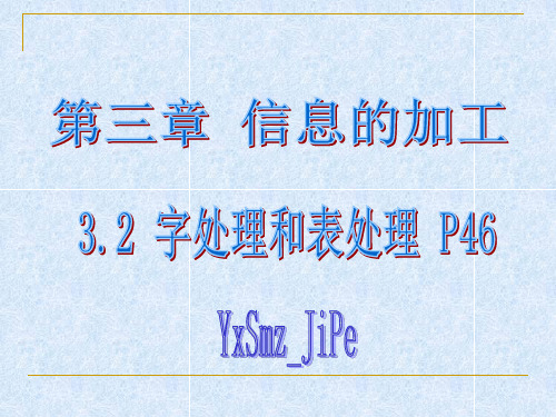 32字处理和表处理精品PPT课件