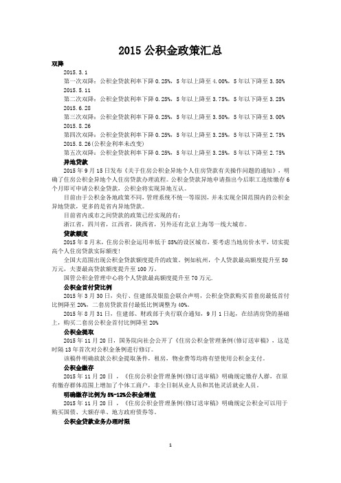 公积金政策调整2