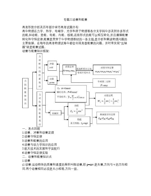 高考物理第二轮专题三动量和能量