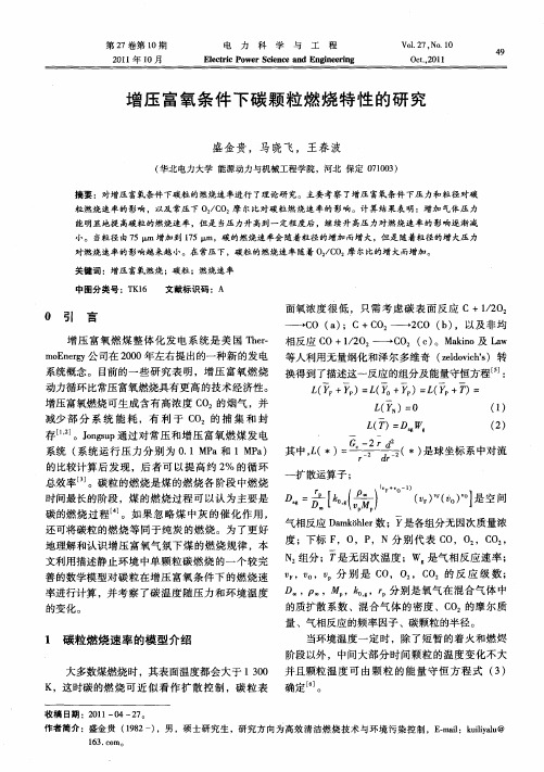 增压富氧条件下碳颗粒燃烧特性的研究