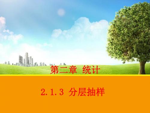 2.1.3 分层抽样 课件1