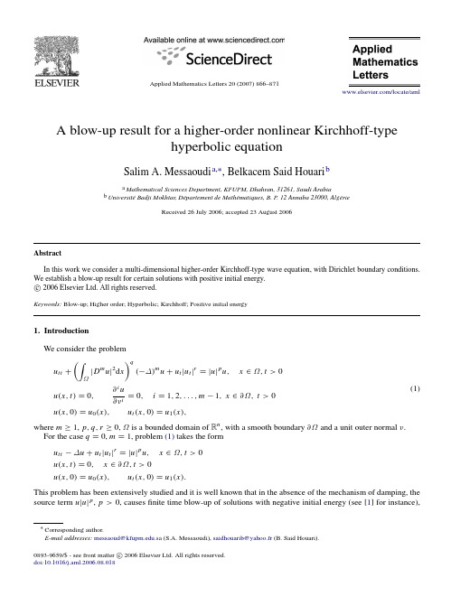 A blow-up result for a higher-order nonlinear Kirchhoff-type