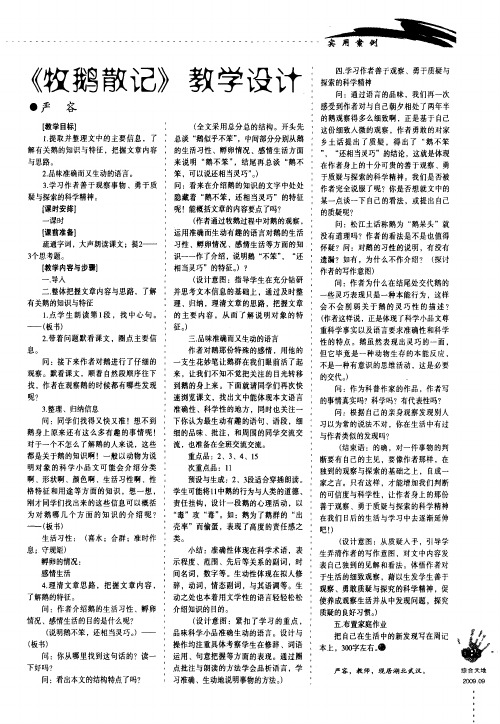 《牧鹅散记》教学设计
