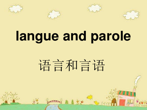 langue and parole