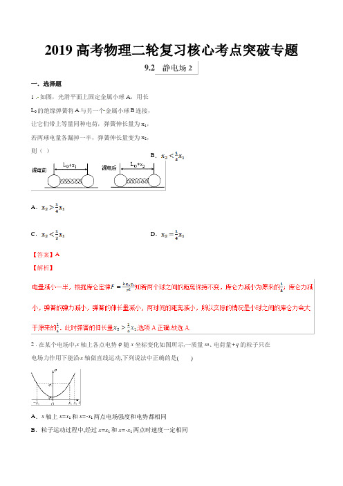 2019高考物理二轮复习专题9.2 静电场二-冲刺核心考点突破 Word版含解析