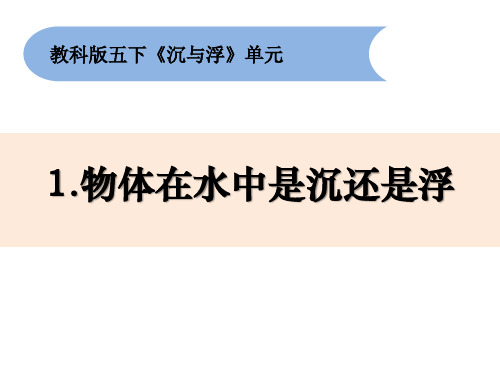 【教科版】物体在水中是沉还是浮PPT精品课件1