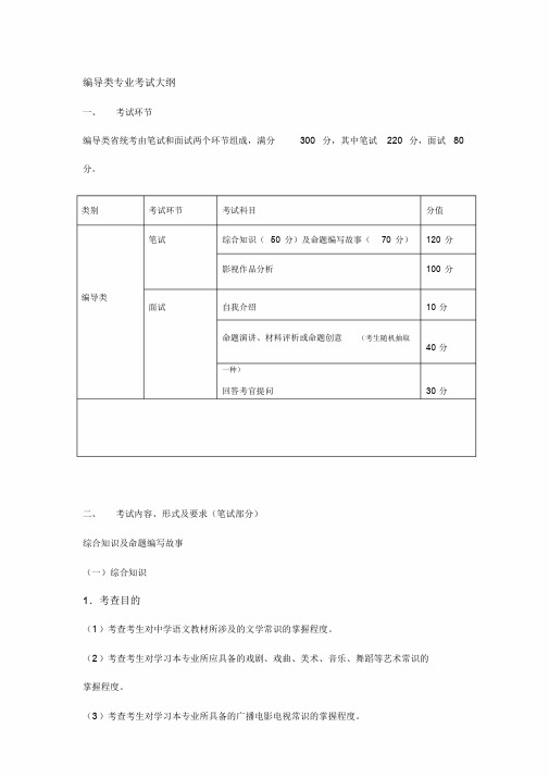 编导类专业考试大纲课件.doc
