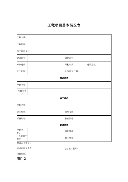 工程项目基本情况表