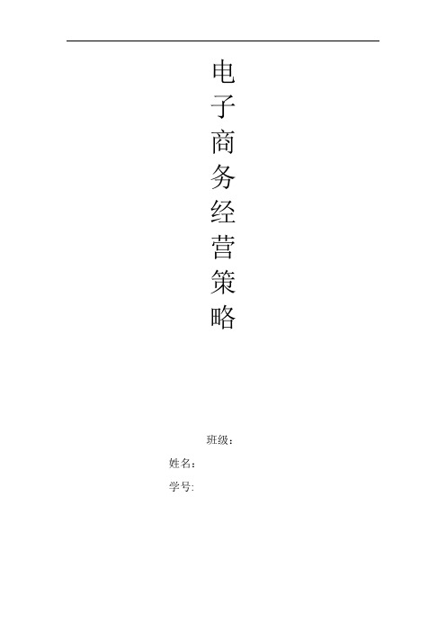 网上购物网站的经营策略分析