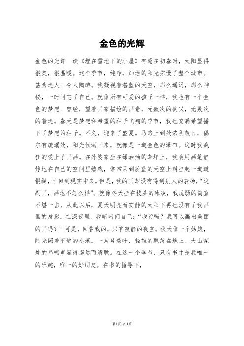 金色的光辉_初一作文