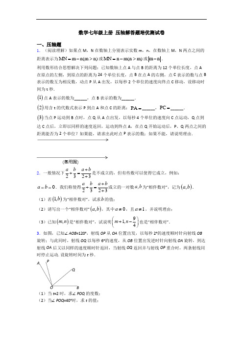 数学七年级上册 压轴解答题培优测试卷