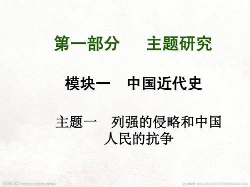 2015中考历史主题研究总复习：主题一 列强的侵略和中国人民的抗争(共63张PPT)