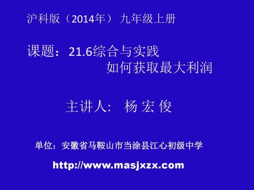 沪科版(新)初中数学九年级上第21章21.6综合与实践课件(.6综合与实践课件(共15张PPT)