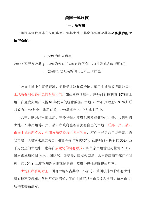 美国土地制度