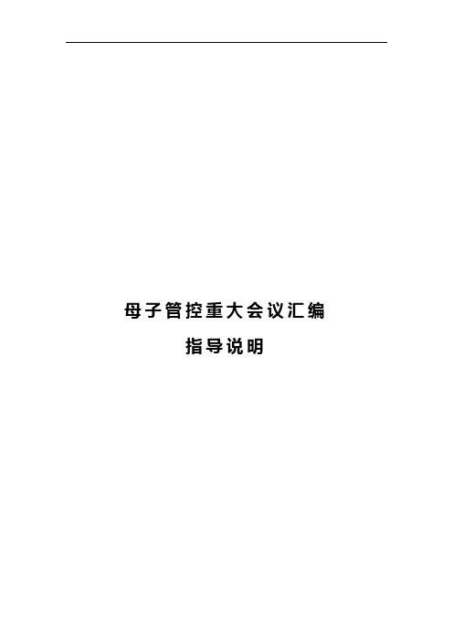 公司管控重大会议汇编指导说明范例(WORD5页)