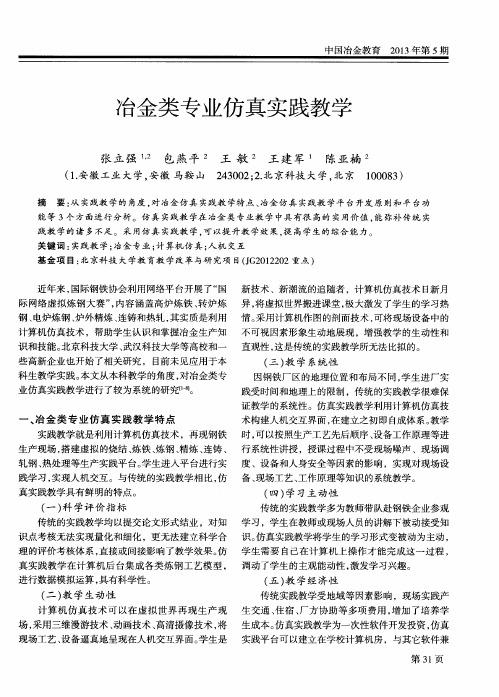 冶金类专业仿真实践教学