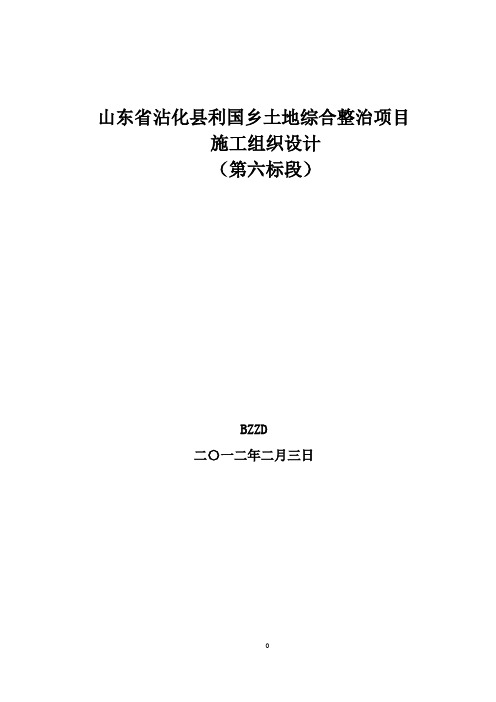 农田整治工程施工组织设计