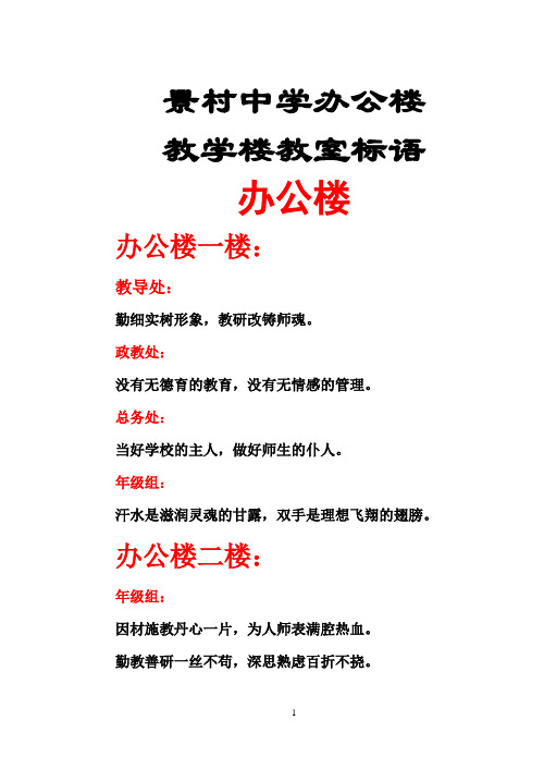 办公楼教学楼教室标语