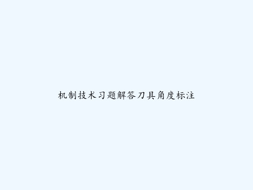 机制技术习题解答刀具角度标注 PPT