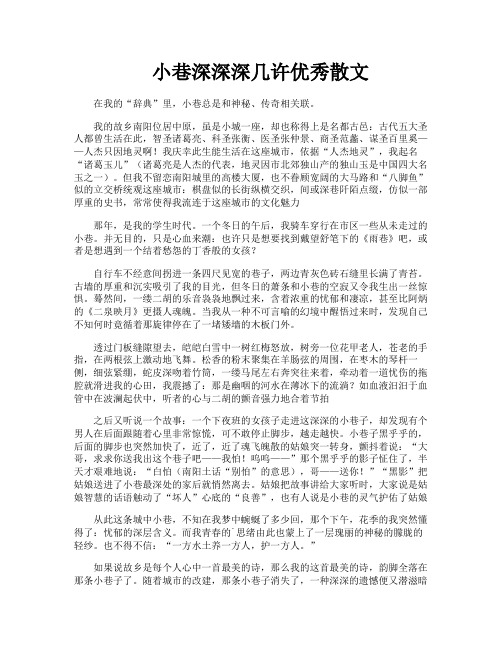 小巷深深深几许优秀散文