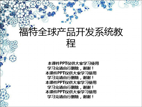 福特全球产品开发系统教程