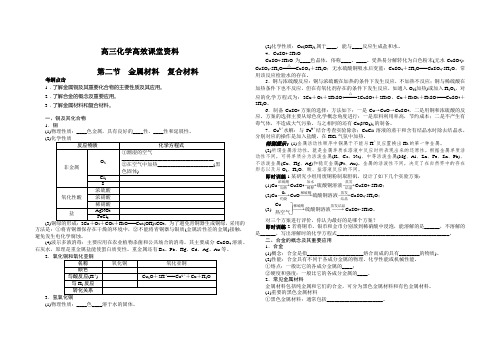 高三化学高效课堂资料12 金属材料复合材料
