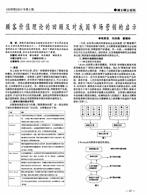 顾客价值理论的回顾及对我国市场营销的启示