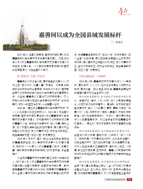 嘉善何以成为全国县域发展标杆
