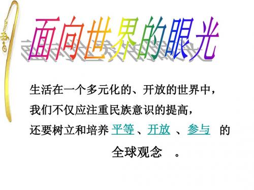 九年级政治面向世界的眼光