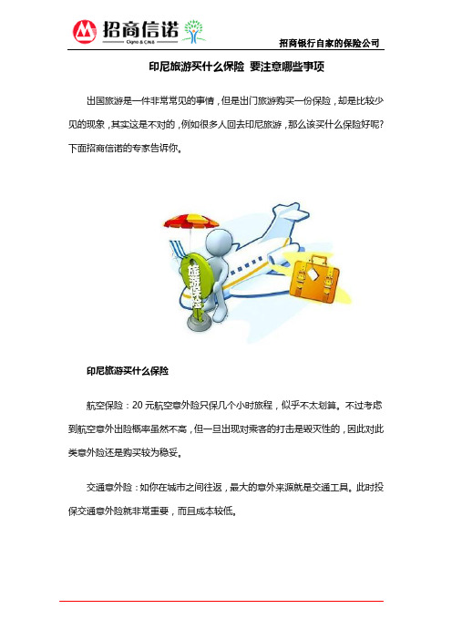 印尼旅游买什么保险 要注意哪些事项