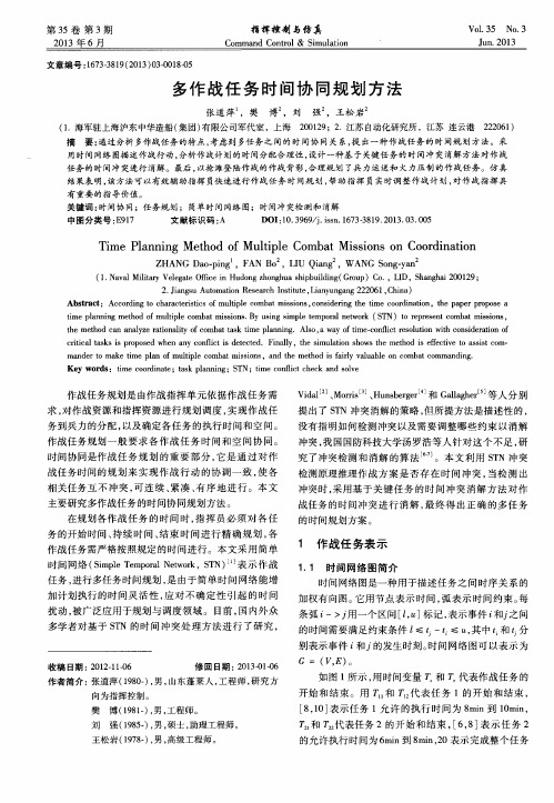 多作战任务时间协同规划方法