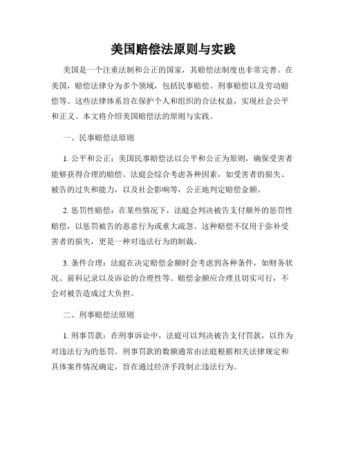 美国赔偿法原则与实践