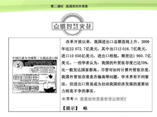 2012高考政治总复习 第八单元当代世界市场和我国的对外贸易第二课时 我国的对外贸易课件 大纲人教版