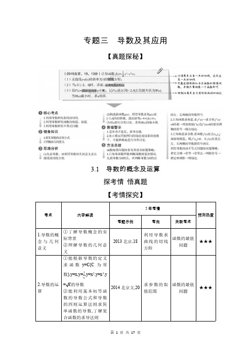 2021高考北京版数学教师用书3.1 导数的概念及运算(试题部分)