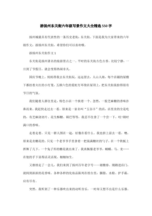 游扬州东关街六年级写景作文大全精选550字