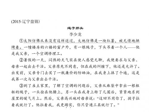 2016聚焦中考语文(辽宁省)专题复习课件：专题九 记叙文阅读 第三讲 词句的理解与品析