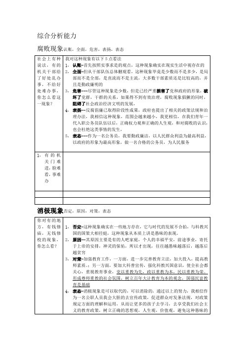 提纲3综合分析能力