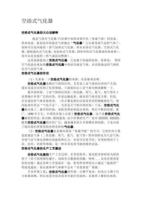 空浴式气化器