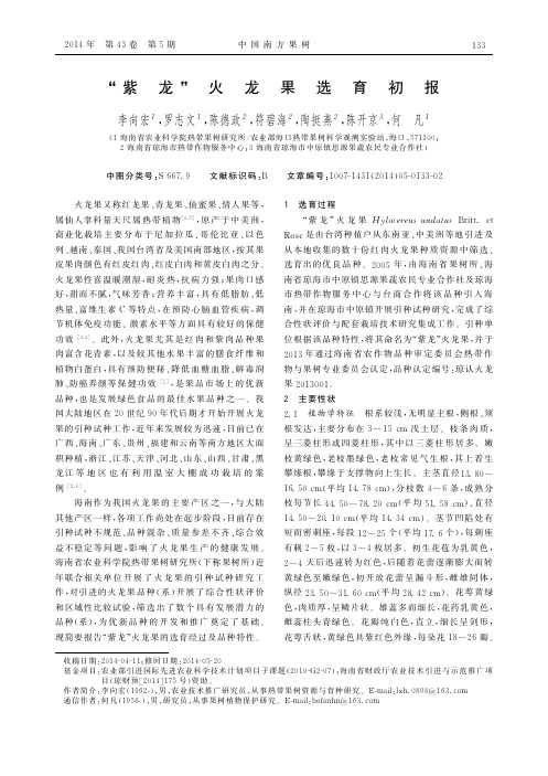 _紫龙_火龙果选育初报_李向宏