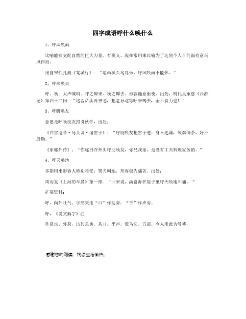四字成语呼什么唤什么