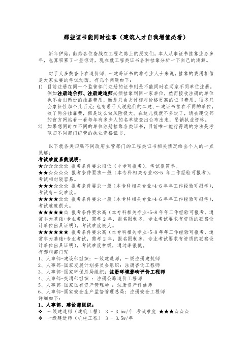 不同部门可同时挂---靠的证件(不冲突-考霸学霸必备)