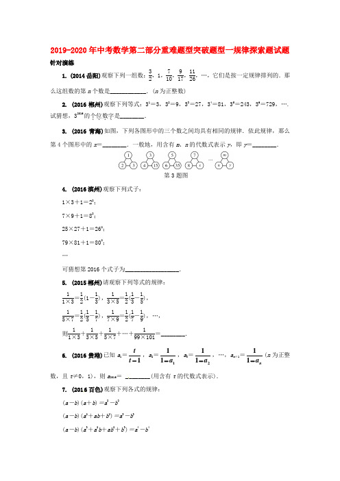 2019中考数学第二部分重难题型突破题型一规律探索题试题.doc