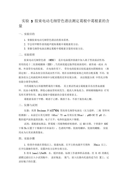 实验3测定葛根素