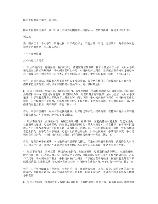 《陈式太极拳实用拳法》陈氏太极拳实用拳法一路详释
