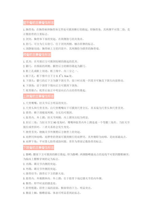 身体骨性标志