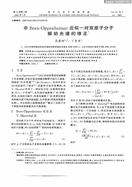 非Born—Oppenheimer近似一对双原子分子振动光谱的修正