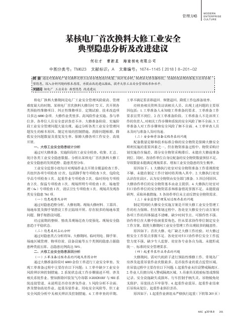 某核电厂首次换料大修工业安全典型隐患分析及改进建议