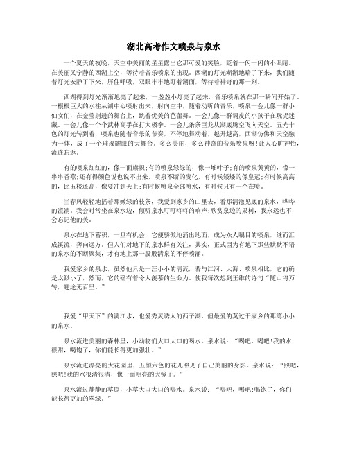 湖北高考作文喷泉与泉水