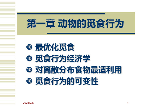 第一章--动物的觅食行为分析